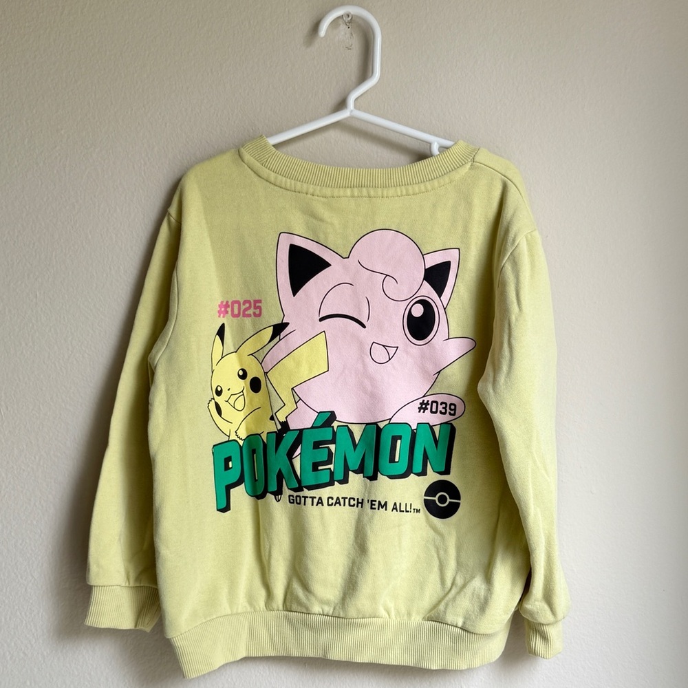 H&M Kids Unisex Girls Yellow Graphic Pokemon Sweatshirt 6